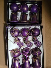 Weihnachtskugeln Geigen Lila gold in OVP 