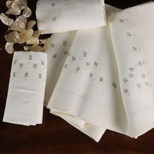 Vintage Doppelbettlaken Leinen 2 Kissenbezügen Second Hand Originell