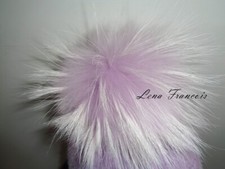 Pelzbommel Luxus Finnraccoon Flieder pastellfarbe XXL Fellbommel Druckknopf NEU