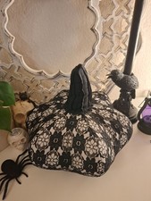 Stoff Kürbis Halloween schwarze Spitze Dekoration Gothic