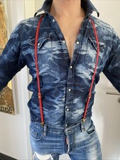 DSQUARED2 S/S  2008 HOSENTRÄGER HOT DUNGAREES GÜRTEL w CLASPS 80s gigolo
