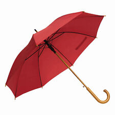 Stockschirm Groß Ø103cm Automatik Regenschirm Holzgriff Damen Herren rot