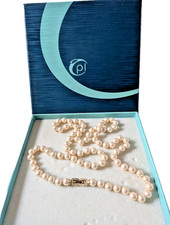 Pierre Lang Perlen Collierkette,Verschluss goldfarben Austellungsstück mit Etui