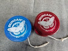DUNCAN BUTTERFLY YO-YO - THE ORIGINAL WORLDS #1 YOYO X2 (Red And Blue Pair)