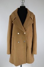 Paltó Italien hellbrauner Mantel Gr.46 Schurwolle Nylon Top Zustand