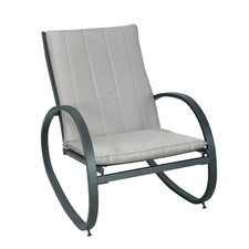 B-Ware SVITA EIBY DELUXE Schaukelstuhl Schaukelsessel Outdoor Armlehne Hellgrau