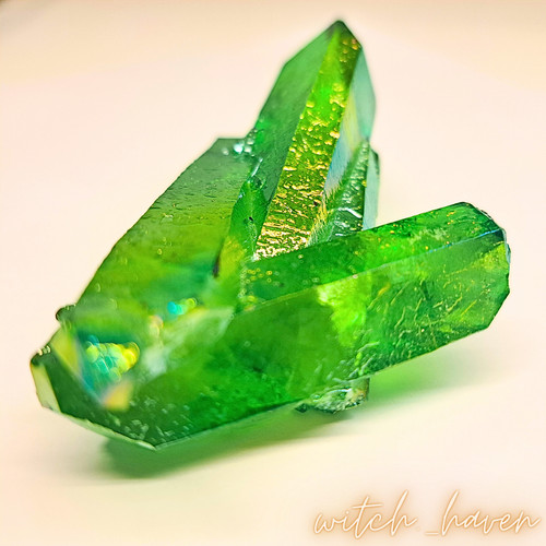 Grüner aura quarz cluster - quarz,