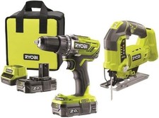 Ryobi R18DDJS-220S Kombi-Set Akku-Bohrschrauber Akku-Stichsäge inkl. Zubehör