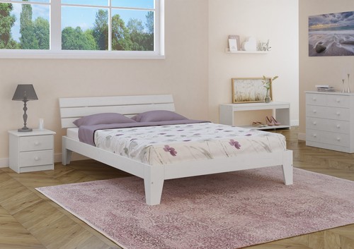 Weißes modernes doppelbett - modernes,