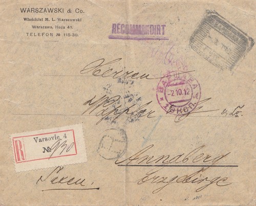 Russland 1912 einschreiben - russland:,