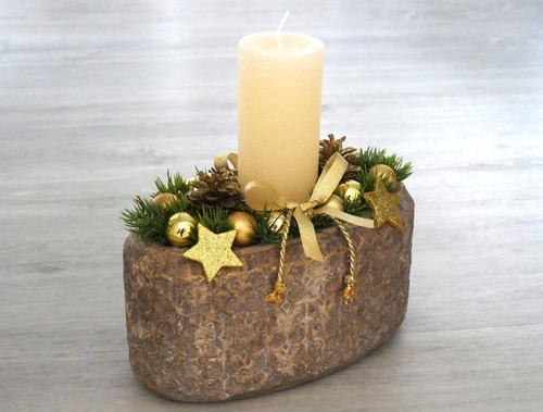 Adventsgesteck goldfarbig - , 1