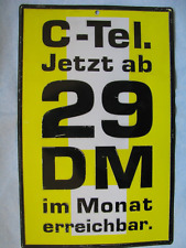 Blechschild C-Netz Mobiltelefon Werbung Telekom 90-er Jahre