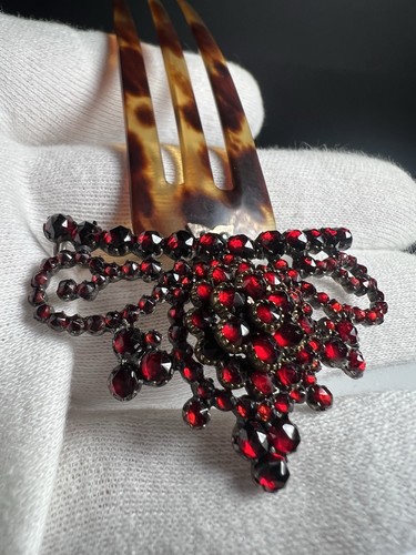 Antik schmuck haarforke - haarforke, granat