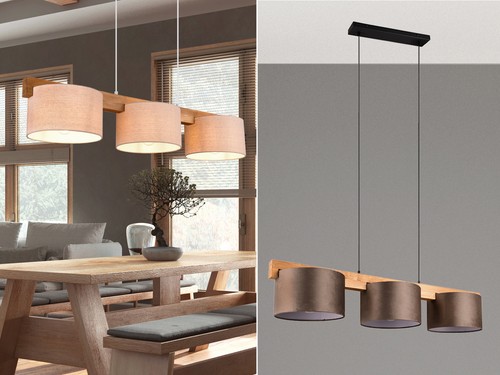 Holz hängelampen mit stoff - hängelampen,