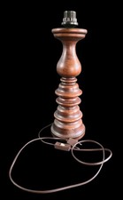 Vintage Handgedrechselt Tischlampe Leuchte - 40 cm - Vollholz - E27