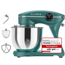 KLAMER Küchenmaschine 1800W, Knetmaschine mit 6 Liter Edelstahl Schüssel, 10 …
