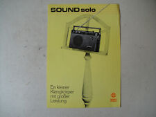 DDR RFT Werbe Falt Prospekt SOUND SOLO,Reiseempfänger,Radio ca.1986,VEB EAW