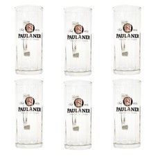6x Paulaner Bierkrug Glas Krug