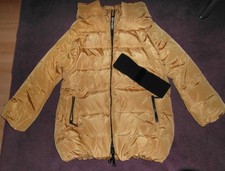 DAUNENJACKE Senf-gelb Gr.42 XL Parka Steppjacke Winterjacke mit Stretch-Gürtel