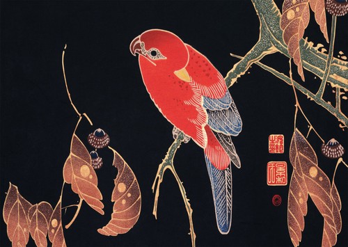 Japanese papageien wandkunst - japanese,