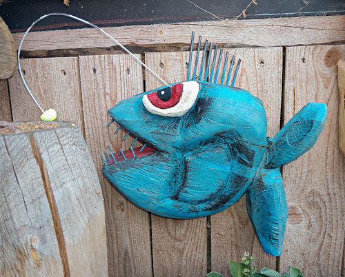 Holz wanddeko angler fisch - wanddeko, angler-fisch
