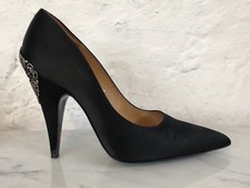 VALERIE PERRINI Conley’s High Heels Pumps schwarz Satin Leder Ornament Gr.40