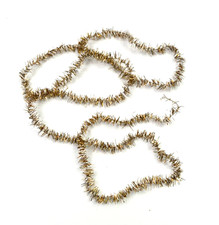 antike Tinselkette silbern für Gansfederbaum alt Baumschmuck Weihnachten 9574