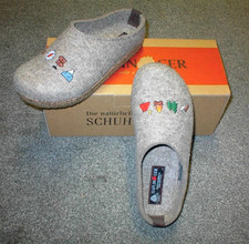 Hausschuh, Haflinger Filzhausschuhe Grizzly Wanderglück torf Größe 39