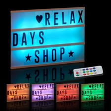Lightbox Leuchtkasten Lichttafel Letterboard 3 Zeilen Fernbedienung Timer