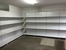 Verkaufsregale Tegometall 5m Ladenregale weiss weiß Regale Tego Metallregale