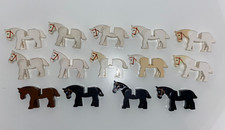 Lego Pferde Ritter 14 Pferde schwarz, braun, weiß / B-Ware