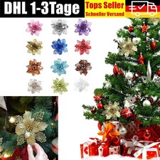 Weihnachtsstern Dekor Glitzer Blumen Baum Hängende Party-Xmas Christbaumschmuck.