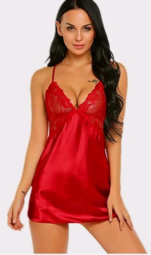 Damen babydoll nachthemd satin - babydoll,