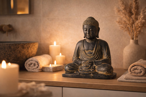 Buddha skulptur sitzend - sitzend, –
