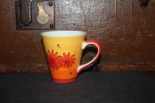 Tasse Cha Cult Blumen Orange Gelb Gold handbemalt Becher Tasse 250 ml