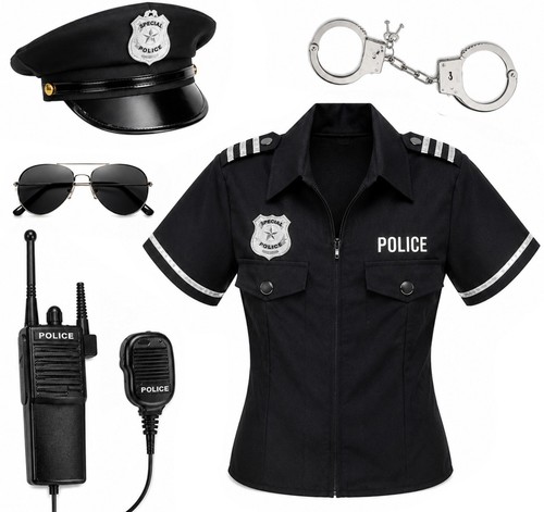 Damen polizei kostüm set - damen,