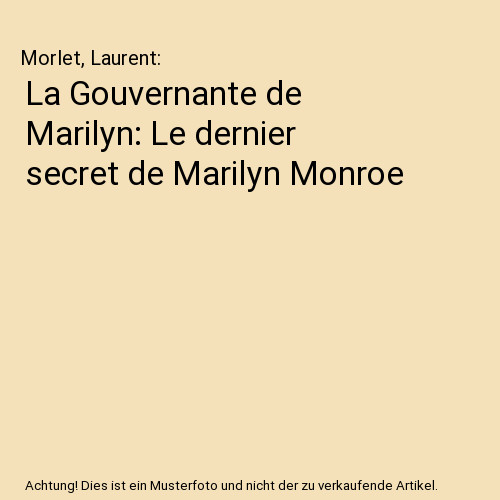 Gouvernante marilyn le - la,