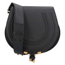 Chloé Marcie Saddle Bag In Grained Leather Damentaschen Schwarz