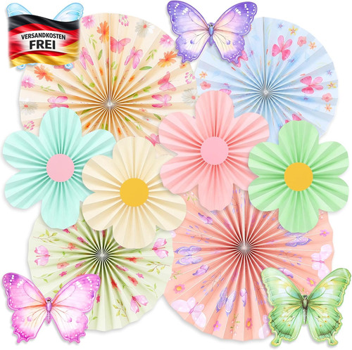 Papierfächer set für partys - papierfächer,