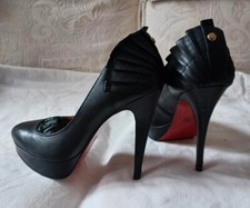 VIA UNO BRAZIL Pumps high heels schwarz rot  feines Leder PU-Sohle 2,5cm,Gr. 38