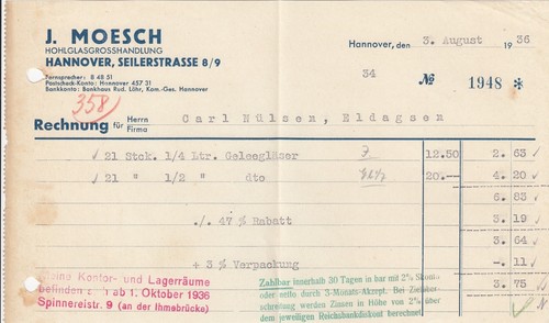 Hannover rechnung 1936 - hannover,, j
