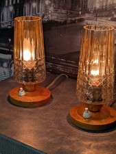 Alte Nachttischlampen Glas mit