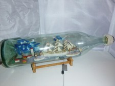 Buddelschiffe Schiffsmodell Flaschenschiff Segler Segelschiff Handarbeit 50x13cm