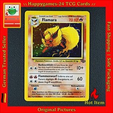 Flamara - Flareon Pokemon Karte TCG WOTC 3/64 Rare Holo Dschungel /W87
