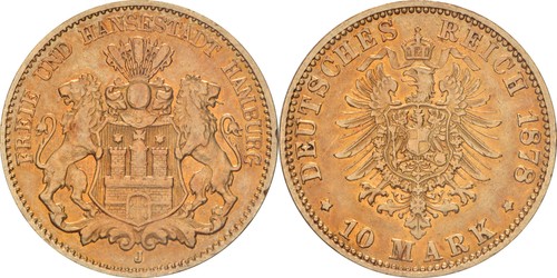 Hamburg mark 1878 209 - hamburg:10,