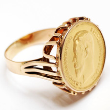 Münzring 14 Karat 585 Gold +