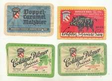 4 sehr alte Bieretiketten Colditz - Dietz 60er Jahre