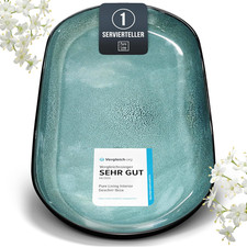 Steingut Servier Teller Groß Ibiza TESTSIEGER, Traumhafte Mediterrane Steingut S