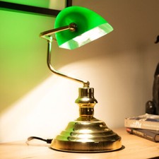 Banker Lampe grün Retro
