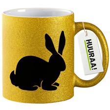 Glitzer-Kaffeetasse Hase